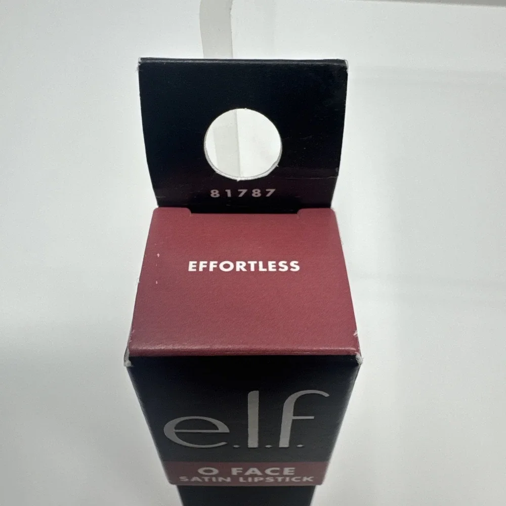 7X e.l.f.  O Face Satin Lipstick EFFORTLESS 0.13 oz Black Case 0.13 oz New Elf